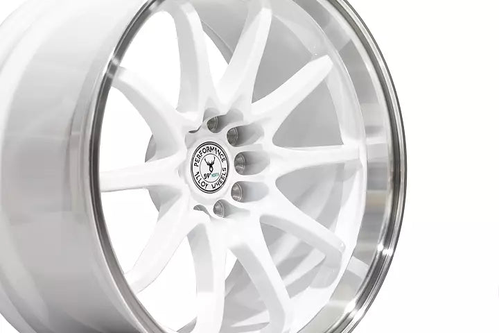59°North Wheels D-012 9,5x18" ET15 5x114,3/5x120 Gloss white/polished lip