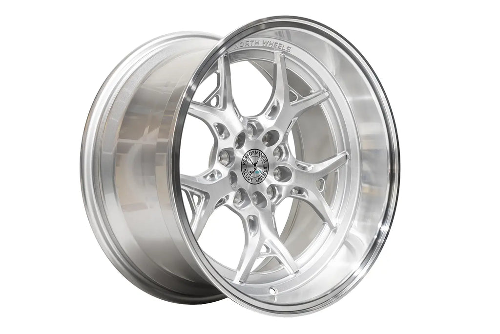 59°North Wheels D-014 9,75x18" ET -5 5x114,3/5x120 brushed silver/polished lip