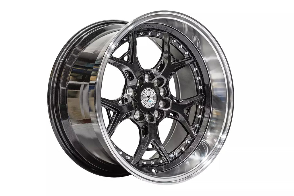 59°North Wheels D-014 9,75x18" ET -5 5x114,3/5x120 gunmetal/polished lip