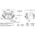 Pinza de freno universal flotante Wilwood 120-11874-P D154 de 2 pistones, pulida.