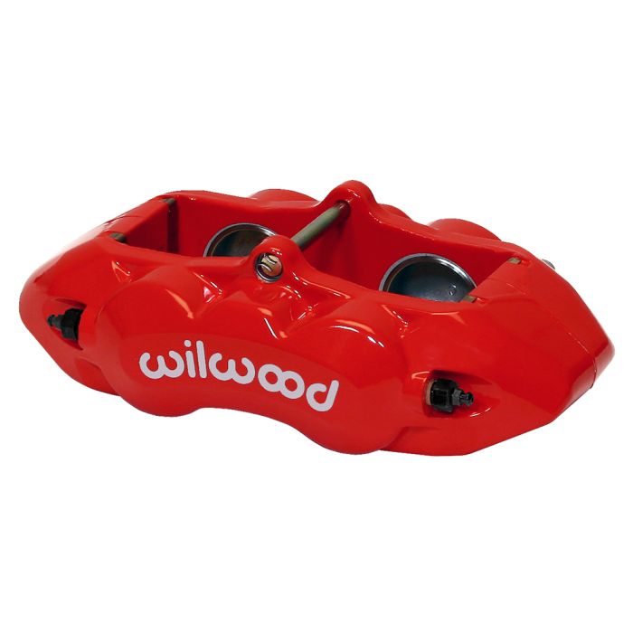 Pinza de freno delantera Wilwood 120-10525 D8-4 de montaje universal con pernos, 4 pistones, color rojo.
