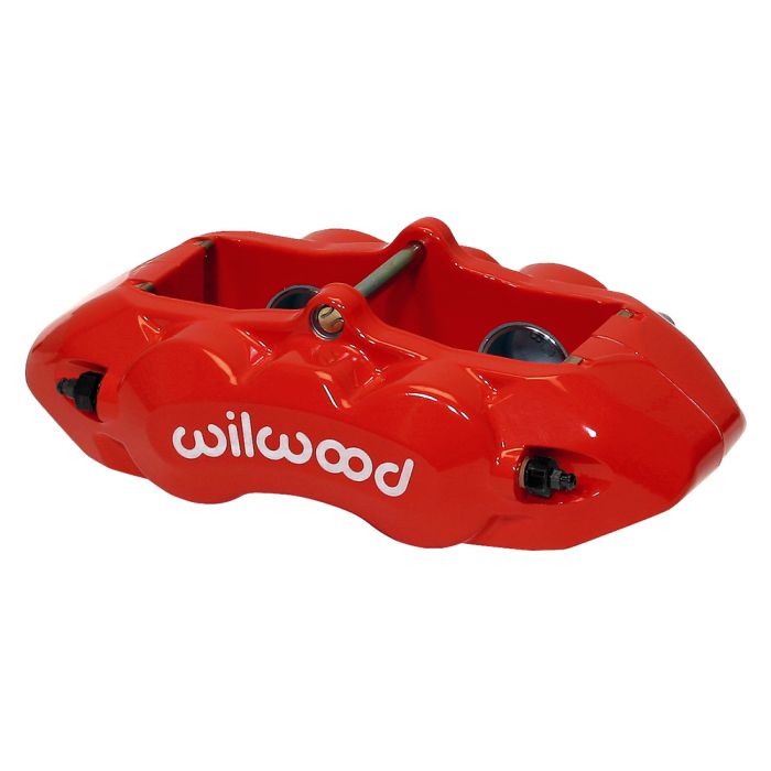 Pinza de freno trasera Wilwood 120-10526 D8-4 universal con montaje en tuerca, 4 pistones, color rojo.