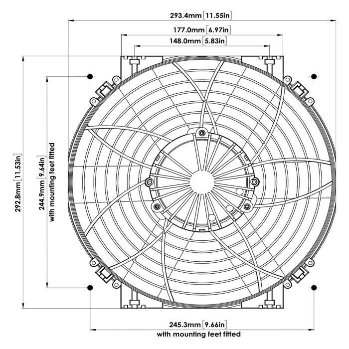 Davies Craig DC0127 12in Brushless High Power Thermal Electric Fan 12V