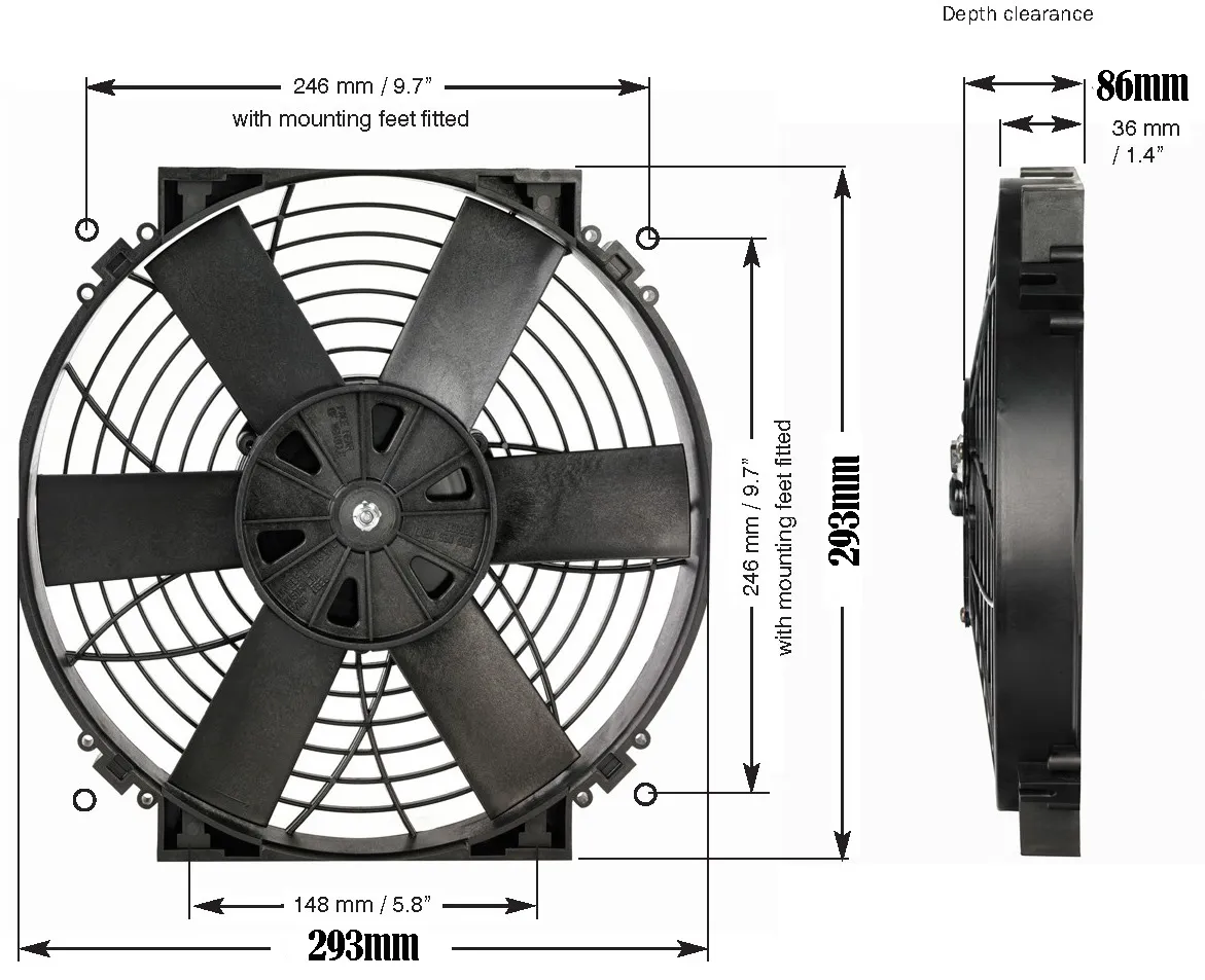 Ventilador eléctrico Davies Craig DC0155 Thermatic 12" alta potencia 12V