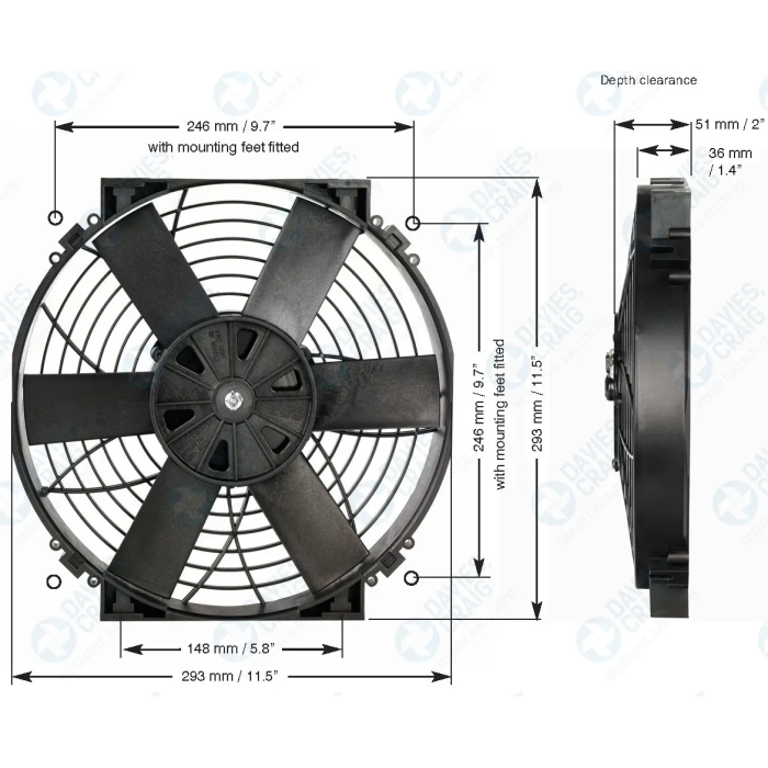 Davies Craig DC0162 12V 12" Electric Thermal Fan.
