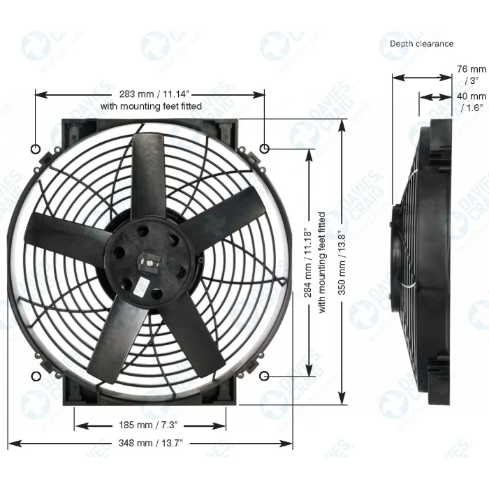 Davies Craig DC0164 14" (12V) Electric Thermal Fan