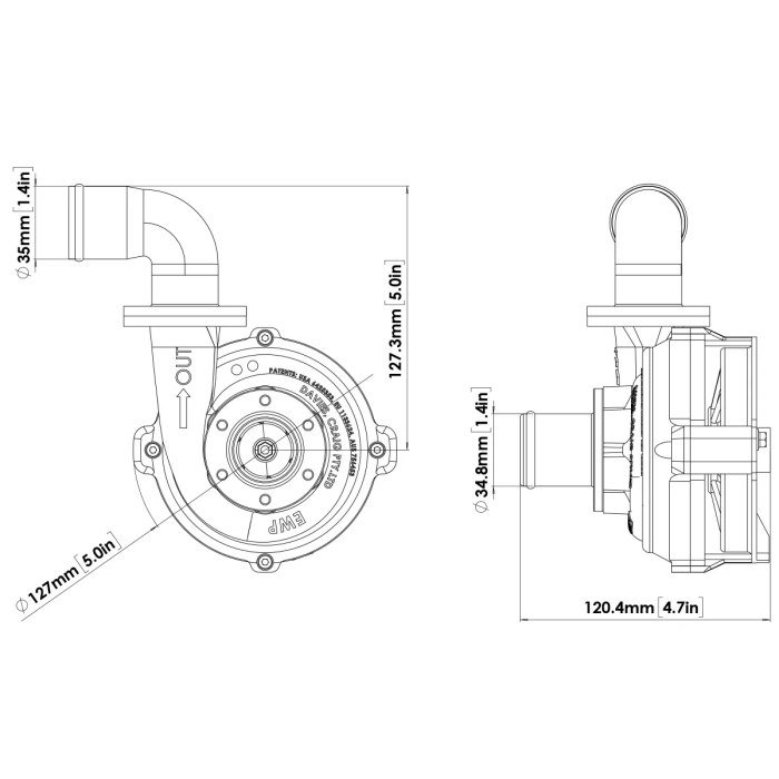 Davies Craig DC8006 EWP80 Alloy Flange Kit for 12V Remote Electric Water Pump