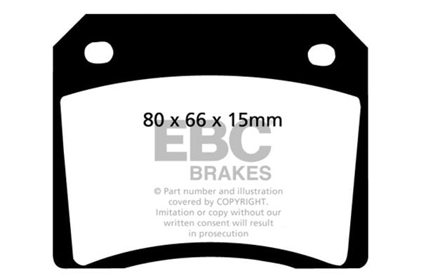 DP2101 Pastillas de freno GREENSTUFF EBC Brakes para BOND Equipe Fiat 1300 Peugeot 204 404 SIMCA 1300 1500 ZASTAVA 1300 1500 AC 3000ME Alfa Romeo 2600 Giulia Spider 101 Giulia Sprint 101 Giulia Sprint Speciale 101 Giulietta Aston Martin DB5 DB5