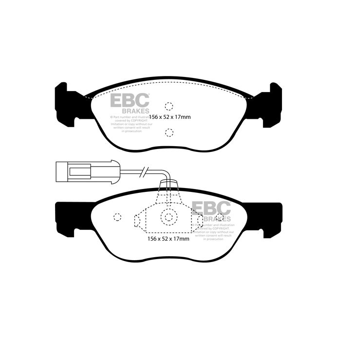 DP21060 EBC Brakes GREENTUFF Brake Pads for Fiat Barchetta Brava Bravo Marea Marea Weekend Punto Lancia Dedra Delta