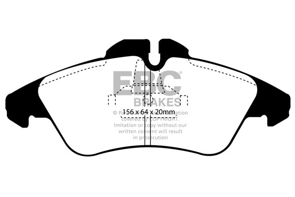 DP41071/2R Pastillas de freno YELLOWSTUFF EBC Brakes para Mercedes-Benz Mercedes-Benz COMMERCIAL Sprinter 208D Sprinter 210D Sprinter 211D Sprinter 212D Sprinter 213D Sprinter 214 Sprinter 216D Sprinter 308D Sprinter 308D LWB Sprinter 310D Sprinter