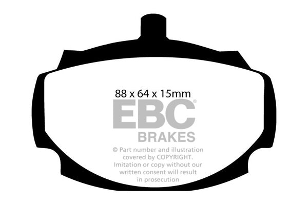 DP2107 Pastillas de freno GREENSTUFF EBC Brakes para GILBERN 1800 GT HILLMAN Minx Super Minx HUMBER Sceptre MG B B GT RILEY Saab 96 SINGER Gazelle Vogue SUNBEAM Rapier Triumph 2000 VAUXHALL Cresta Velox Victor MG MGB MGB GT VX4/90 4/SixtyEight