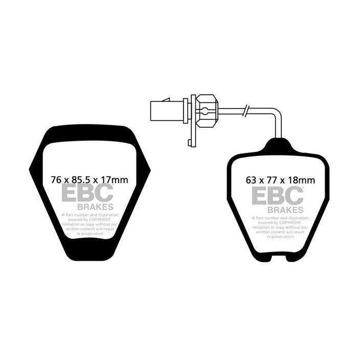 DP41094R YELLOWSTUFF EBC Brake Pads for Audi A6 quattro C5/4B and A6 quattro Avant C5/4B.