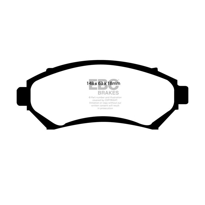 Pastillas de freno DP1100 ULTIMAX2 EBC para Chevrolet Trans Sport, Opel Sintra, Pontiac Grand Prix y Vauxhall Sintra.