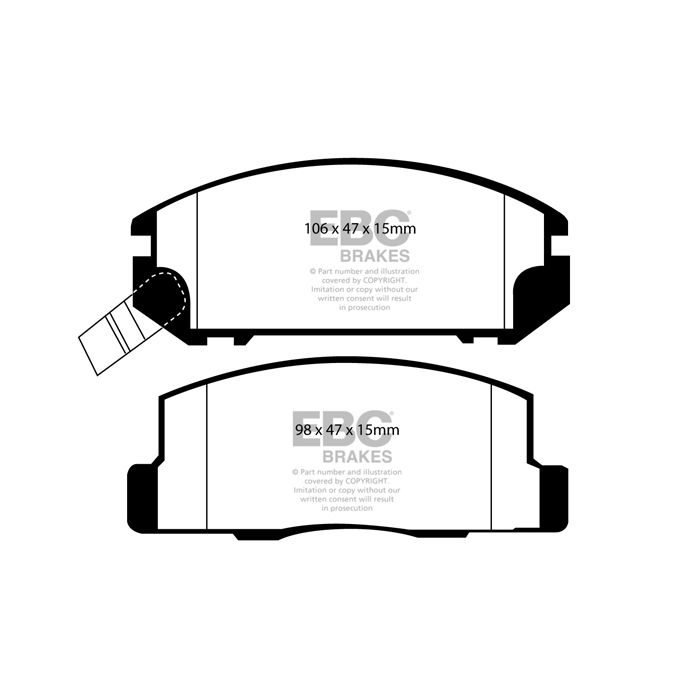 Pastillas de freno DP1107 ULTIMAX2 EBC para Toyota MR2 Mk2, MR2 Mk3 y MR2 Mk2 SW20