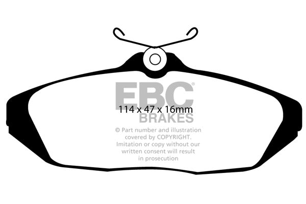 DP41164R Pastillas de freno YELLOWSTUFF EBC Brakes para Chrysler USA Viper Dodge USA Viper Ford Thunderbird Dodge Viper Ford Thunderbird LINCOLN Mark VIII MERCURY Cougar Thunderbird Sport Cougar Sport