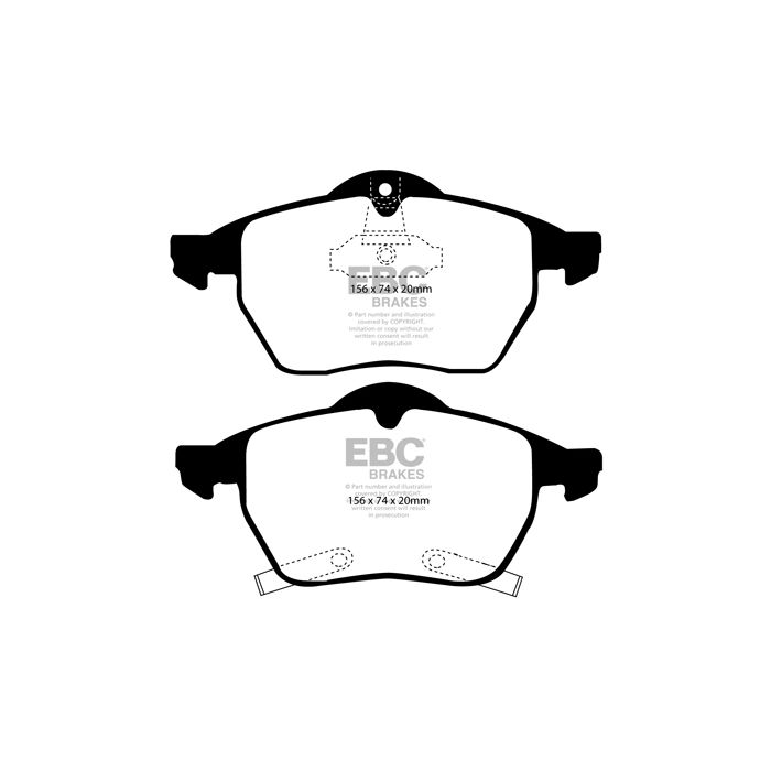 DP41187R YELLOWSTUFF Brake Pads EBC Brakes for Saab 9/3 Aero 9/3 Viggen 9/3 9/5 Aero 9/5 9|3 9|5