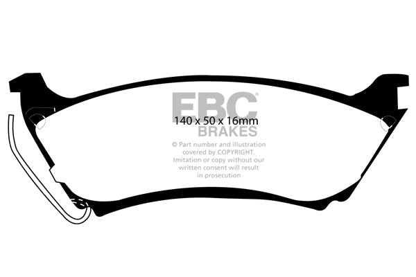 DP61233 Pastillas de freno GREENSTUFF EBC Brakes para Mercedes-Benz Mercedes-Benz M-Class MLW163 ML320 M-Class MLW163 ML430 MClass W163 ML230 MClass W163 ML320