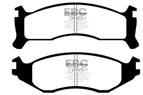 DP61249 Pastillas de freno GREENSTUFF EBC Brakes para Chrysler USA Voyager Chrysler Town & Country Dodge Caravan Grand Caravan PLYMOUTH Grand Voyager Voyager