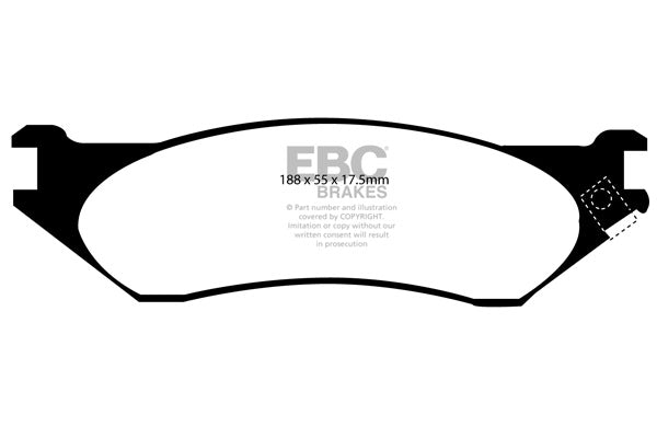 DP61267 Pastillas de freno GREENSTUFF EBC Brakes para Dodge USA Ford Expedition LINCOLN Navigator Dodge B150, B1500 Cargo 1500 Van 1/2 ton Ram 1500 4WD Pick-up Ford Expedition F150 F150 Lightning F250 incl. Super Duty LINCOLN Navigator Ram 2500