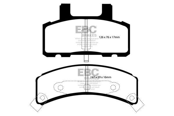 DP1273 Pastillas de freno ULTIMAX2 EBC Brakes para Chevrolet Astro Blazer Tahoe 2WD Tahoe 4WD Dodge USA Ram PickUp 1500 2WD Ram PickUp 1500 4WD