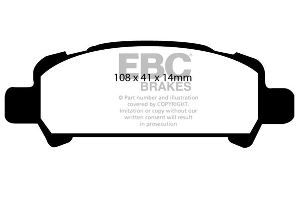 DP41293R Pastillas de freno YELLOWSTUFF EBC Brakes para Subaru Forester Forester SF5 Forester SG5 Impreza Impreza Sport Legacy BE5 Legacy BH5 Legacy Legacy Outback Subaru Baja Forester SF Impreza Impreza Outback Legacy Outback Forester SF5 STi