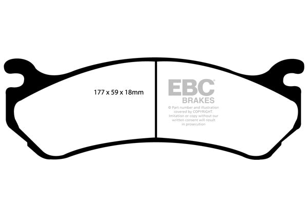 DP61304 Pastillas de freno GREENSTUFF EBC Brakes para Cadillac Escalade Chevrolet Astro Avalanche 1500 Avalanche 2500 Tahoe 2WD Tahoe 4WD GMC Yukon/Yukon Denali HUMMER H2 Cadillac Escalade Escalade ESV Escalade EXT Chevrolet Astro Van 2WD Astro Van