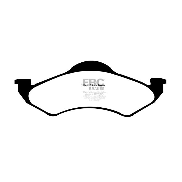 DP71318 GREENSTUFF EBC brake pads for Dodge Dakota 2WD, Dakota 4WD, and Durango.