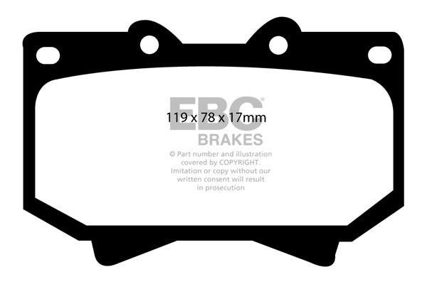 DP61319 Pastillas de freno GREENSTUFF EBC Brakes para Toyota Landcruiser UZJ100 Landcruiser HZJ71 Landcruiser HZJ74 Landcruiser HZJ78 Landcruiser HZJ79 Landcruiser VDJ Landcruiser HDJ100 Landcruiser HDJ101 Sequoia Lexus LX470 Toyota Land Cruiser