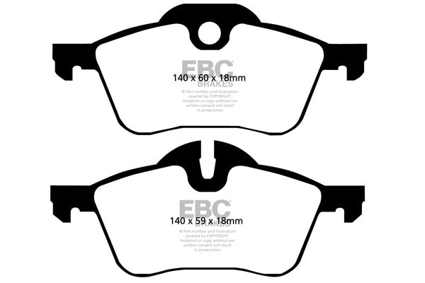 DP51388NDX Pastillas de freno BLUESTUFF NDX EBC Brakes para Mini Hatch 1st Gen R50 Cooper Mini Hatch 1st Gen R53 Cooper S Mini Convertible R52 Cooper Mini Convertible R52 Cooper S Mini Convertible R52 One Mini Hatch 1st Gen R50 One Mini Hatch 1st