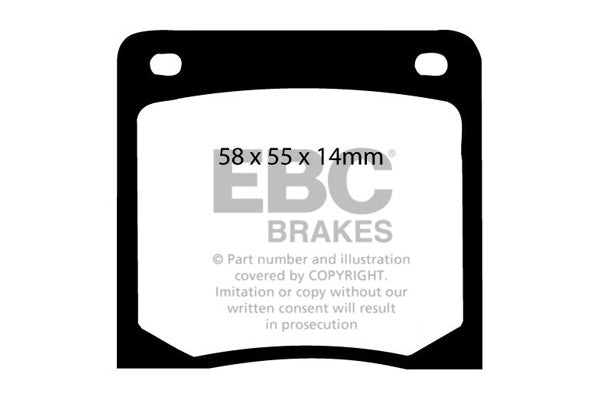 DP139 Pastillas de freno ULTIMAX2 EBC Brakes para Datsun Cherry F10 Cherry N10 Sunny B210 120Y Saloon 1200 B110 1400 B110 Honda S800 Nissan Cherry F10 Cherry N10 Sunny B210 1200 B110 1400 B110 Subaru Leone Series 1 A22RX Skyline C210