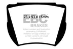 DP4141R Pastillas de freno YELLOWSTUFF EBC Brakes para Austin HEALEY 3000 DIVA Valkyr ELVA Courier Ford Consul Consul Capri Consul Classic Corsair Cortina Mk1 Lotus Cortina Mk1 MORGAN Plus 4 RELIANT Sabre 4 Scimitar GT SE4 TURNER GT TVR Grantura