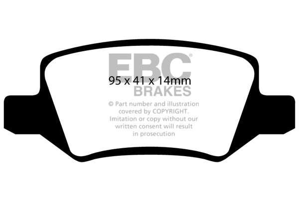 DP1438 Pastillas de freno ULTIMAX2 EBC Brakes para Mercedes-Benz Vaneo AClass W168 A160L AClass W168 A170D AClass W168 A170DL AClass W168 A190 AClass W168 A190L AClass W168 A210 AClass W168 A210L AClass W169 A150 AClass W169 A160 AClass W169 A160D