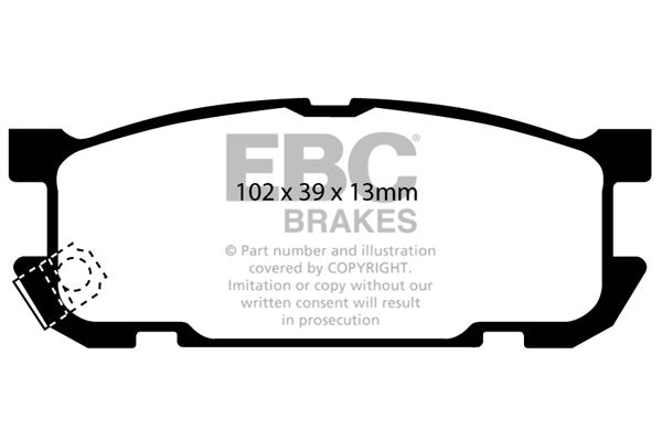 DP41453R Pastillas de freno YELLOWSTUFF EBC Brakes para Mazda Mazda Miata MX5 MX5 Mk2 Sport NB