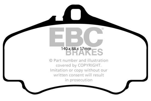 DP41454R Pastillas de freno YELLOWSTUFF EBC Brakes para Porsche 911 996 GT2 911 996 GT3 911 996 Turbo 4