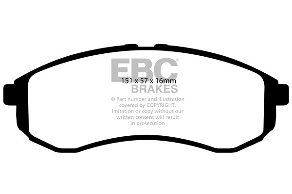 DP41481R Pastillas de freno YELLOWSTUFF EBC Brakes para Mitsubishi COMMERCIAL L 200 9606