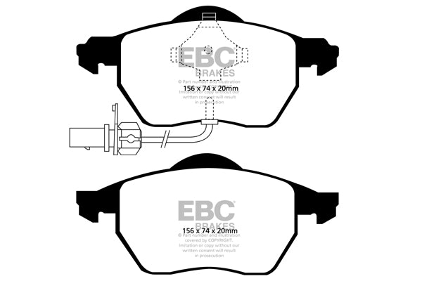 DP41483R Pastillas de freno YELLOWSTUFF EBC Brakes para Audi A4 B6 A4 B7 A4 quattro B6 A4 quattro B7 A4 Convertible A4 Convertible quattro A6 C5/4B A6 C6/4F A6 quattro C5/4B A6 quattro C6/4F A6 quattro Avant C6/4F Seat Exeo Skoda Superb 3U