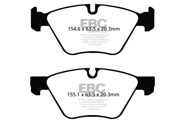 DP1493 Pastillas de freno ULTIMAX2 EBC Brakes para BMW 1 Series E81 120 1 Series E82 Coupe 120 1 Series E82 Coupe 125 1 Series E87 120 1 Series E88 Convertible 120 1 Series E88 Convertible 125 5 Series E60 520 5 Series E60 523 5 Series E60 525 5