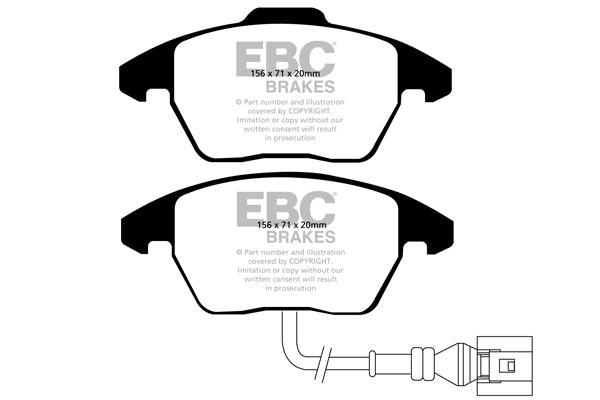 DP81517RP1 Pastillas de freno de competición RP-1 Racing EBC Brakes para Audi A1 8X A3 8P A3 quattro 8P A3 Cabriolet 8P S1 8X Citroen Seat Leon 1P Skoda Fabia 5J Octavia 1Z Octavia 1Z Estate 4x4 Rapid Rapid Spaceback Superb 3T Volkswagen Beetle 5C
