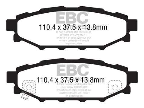 DP51584NDX Pastillas de freno BLUESTUFF NDX EBC Brakes para Subaru BRZ Forester Impreza Legacy BL5 Legacy BP5 Legacy Legacy BPD Legacy BLD Legacy BRD Outback XV Toyota GT86 Subaru BRZ Crosstrek Forester SH Forester SJ Impreza Impreza Outback Legacy