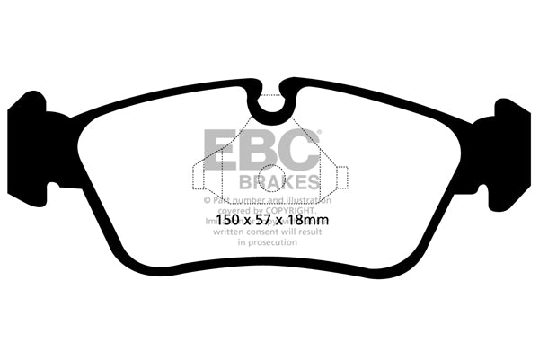 DP1587 Pastillas de freno ULTIMAX2 EBC Brakes para BMW 1 Series E87 120 3 Series E90 316 3 Series E90 318 3 Series E90 320 3 Series E91 316