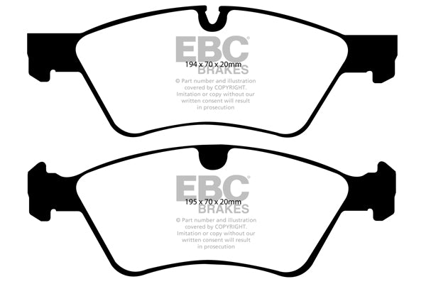 DP61592 Pastillas de freno GREENSTUFF EBC Brakes para Mercedes-Benz Mercedes-Benz G55 AMG BM463 GL320 X164 GL350 X164 GL450 X164 GL550 X164 M-Class MLW164 ML350 M-Class MLW164 ML450 GLClass X164 GL320 GLClass X164 GL350 GLClass X164 GL420 GLClass