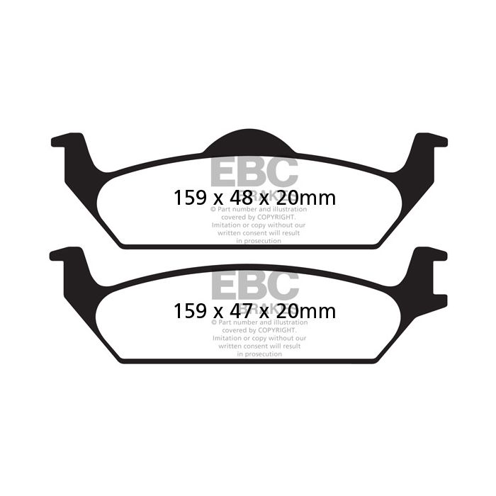 DP61648 GREENSTUFF EBC brake pads for Dodge Dakota 2WD and Dakota 4WD.