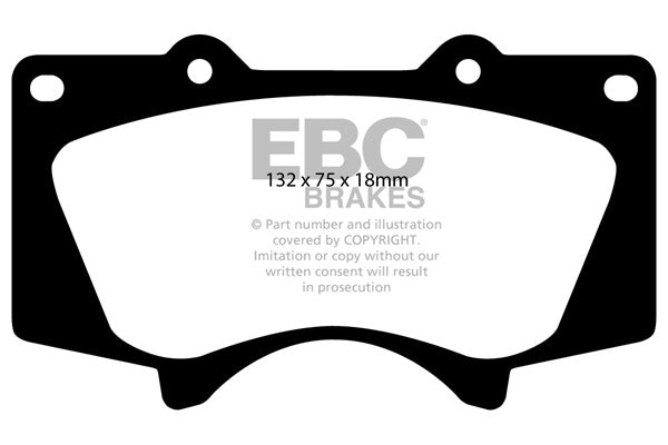 DP1657 Pastillas de freno ULTIMAX2 EBC Brakes para Lexus GX460 GX470 Mitsubishi Pajero Shogun Toyota FJ Cruiser Fortuner AN50/60 Fortuner AN150/160 Landcruiser TRJ150 Landcruiser TRJ155 Landcruiser GRJ120 Landcruiser GRJ150 Landcruiser UZJ100