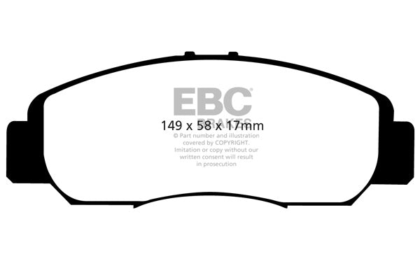 DP1669 Pastillas de freno ULTIMAX2 EBC Brakes para Honda Civic 8ª gen. FD1 Stepwagon FRV