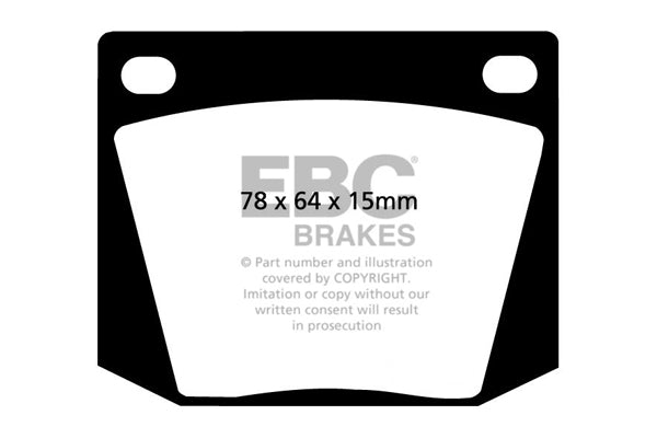 DP4169R Pastillas de freno YELLOWSTUFF EBC Brakes para AC Cobra Austin 1800 Austin HEALEY 3000 DOVE GTR4 FAIRTHORPE TX Ford Capri Mk1 Corsair Cortina Mk1 Cortina Mk2 Escort Mk1 Zephyr Zodiac GILBERN Genie Invader Lotus Cortina Mk2 Elan +2 Elan +2S