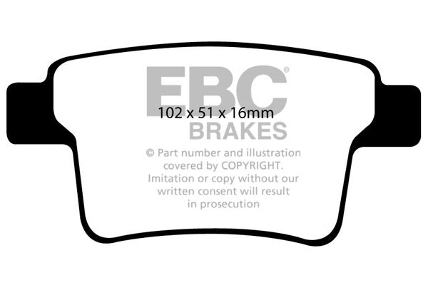 DP41731R Pastillas de freno YELLOWSTUFF EBC Brakes para Ford Mondeo Saloon Mk3 Mondeo Estate Mk3 Mondeo Hatchback Mk3 Jaguar X Type Ford Five Hundred Freestyle Taurus Taurus X Jaguar X-Type MERCURY Montego Sable Mondeo Estate Mk3 ST220 Mondeo