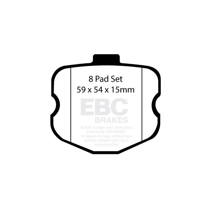 DP41771/2R YELLOWSTUFF EBC Brake Pads for Chevrolet Corvette C6 Z06, Chevrolet Corvette C6, Ford Falcon FG (Australia and New Zealand), and Corvette C6 Z06.