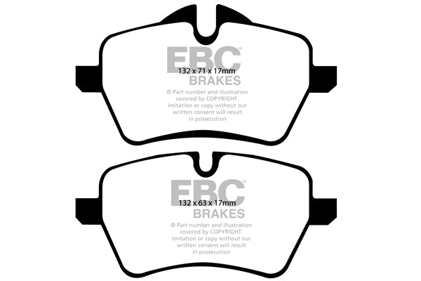 DP51789NDX Pastillas de freno BLUESTUFF NDX EBC Brakes para Mini Hardtop R56 Clubman R55 Convertible R52 Coupe R58 Roadster R59 Mini Hatch 1st Gen R53 Works Mini Hatch 2nd Gen R56 Cooper S Mini Hatch 2nd Gen R56 Works Mini Clubman R55 Cooper S Mini