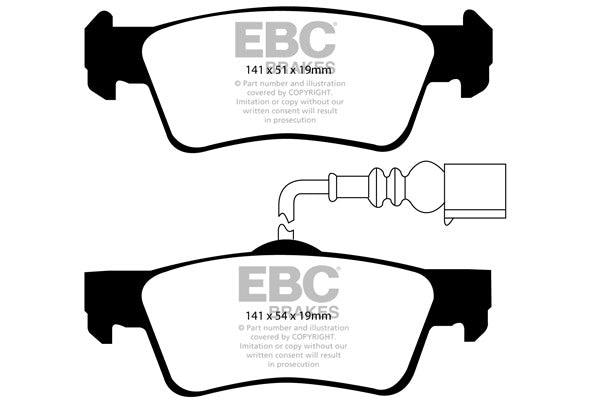 DP1907 Pastillas de freno ULTIMAX2 EBC Brakes para Volkswagen Caravelle Volkswagen COMMERCIAL Transporter Kombi/Camper T5