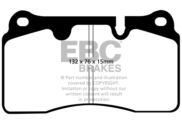 Pastillas de freno DP41908R YELLOWSTUFF EBC Brakes para AC MK VI Aston Martin DB9 Vantage BMW ALPINA B10 E39 FERRARI 612 Renault Volkswagen Touareg 1st Gen Touareg 2nd Gen DB11 Chevrolet Camaro 5th Gen Corvette C6 Corvette C7 Z06 Dodge USA Viper